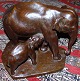 Carl Johan Bonnesen Bronce Figurine of a Elephant with Young. Done at Rasmussen