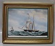 B&G PorcelainB&G Danish Marine Paintings on a porcelain plaque by Jakob Petersen. The Schooner "Princess Caroline of Copenhagen" 30.5 x 28.5 cm 683/3500