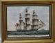 B&G Porcelain B&G Danish Marine Paintings on a porcelain plaque by Jakob Petersen. "Frederik the 6th." 30.5 x 28.5 cm 1400/3500