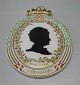 Royal Copenhagen Gold Plate With Crown RC-S 2 Queen Louise (1817-1898) wife of King Christian IX. 12.5 cm Design Arnold Krogh