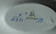 Trankebar Danish faience porcelain, oval sauce-boats on fixed stand No 2391