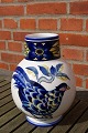 Blue Pheasant China faience porcelain, large plump vase 21cm. Stock 2