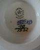 Blue Flower Curved with gold Danish porcelain. Round bowl on foot No 1532