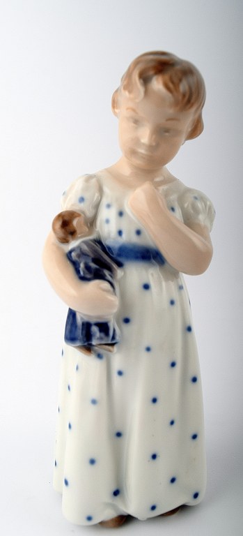 Royal Copenhagen figurine no. 3539. Girl with Doll. 
