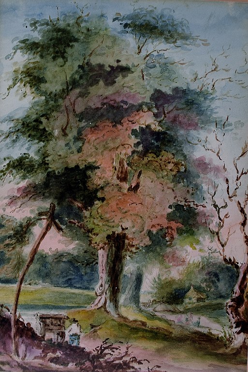 Watercolor on paper, unknown artist, app. 1900.