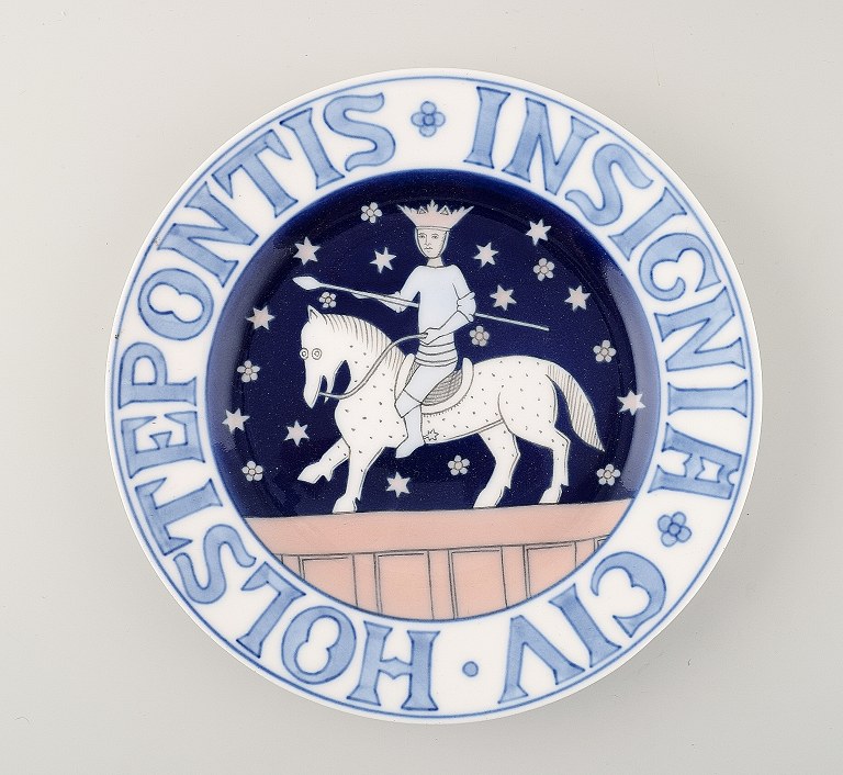 Rare B&G, Bing & Grondahl commemorative / jubilee plate. "Holstebro"