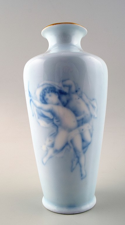 Rosenthal "Copenhagen" porcelænsvase dekoreret med engle.