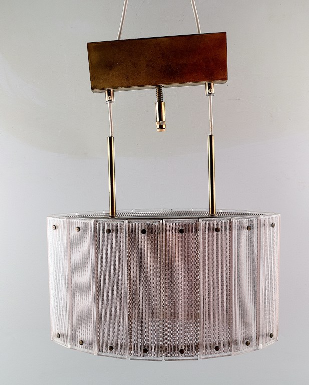 Svensk loftlampe, kunstglas.