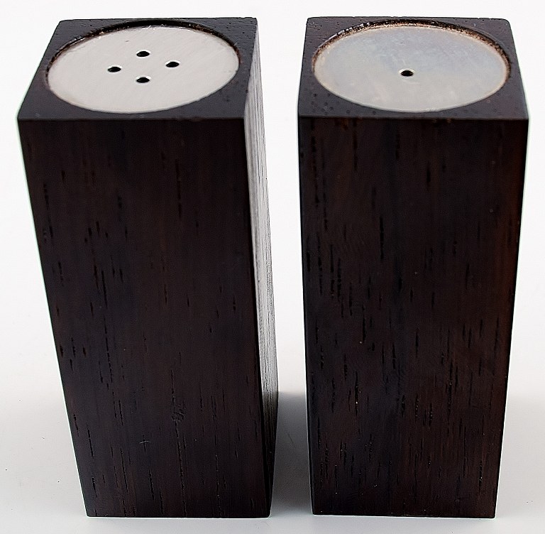 Dansk design, salt og peber i palisander, moderne design 1970´erne.