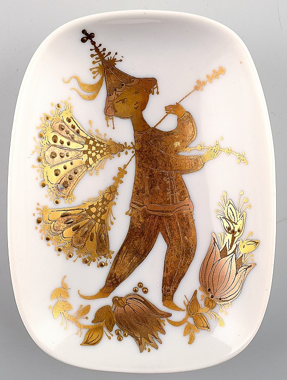Rosenthal Studioline, Bjørn Wiinblad fad, guldbelagt. 