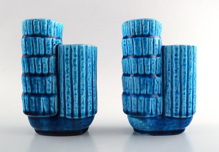A pair of Rörstrand Gunnar Nylund Chamotte vases.