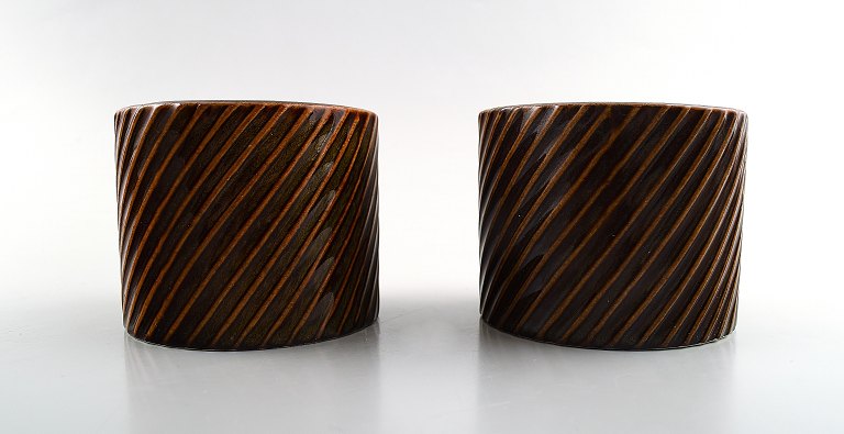 Stig Lindberg, Gustavsberg, "Domino" pair of vases in ceramic.