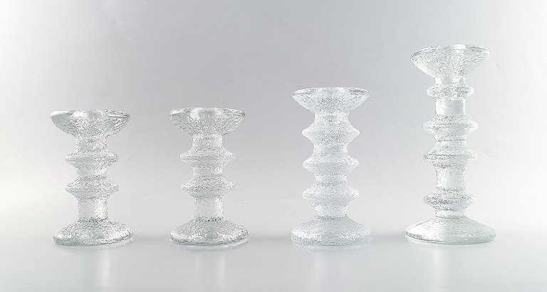 4 Iittala Festivo candlesticks, Design: Timo Sarpaneva.