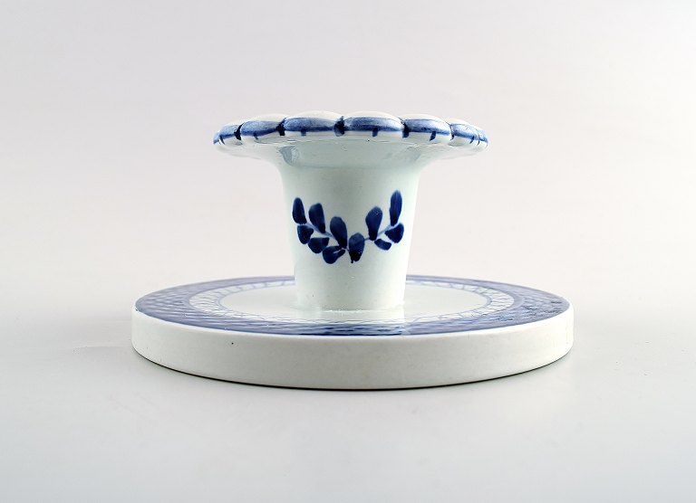 Tranquebar faience candlestick.Aluminia. Royal Copenhagen.