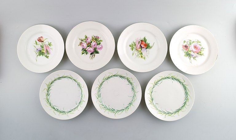 7 Antique B&G Bing & Grondahl plates decorated with flowers.Hand painted.
