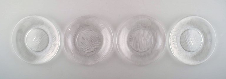 Four Finnish art glass plates.1960s. Finnish design.