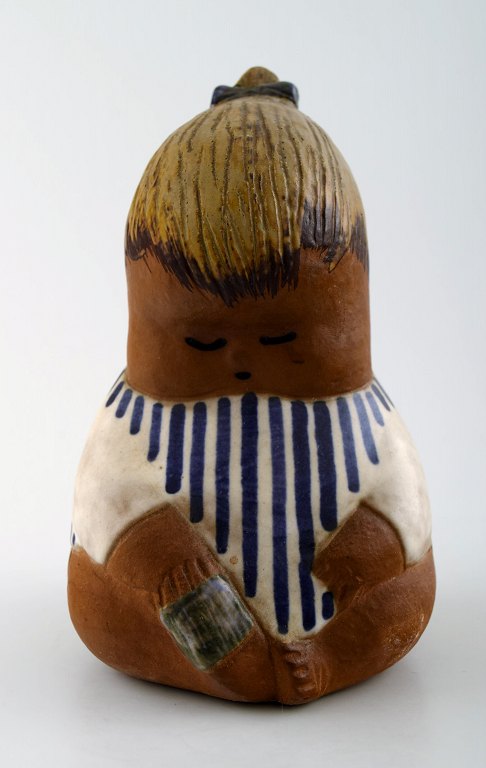 Rare figure, Lisa Larson for Gustavsberg, "Johanna", glazed ceramics.