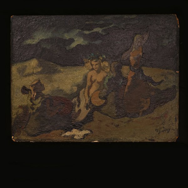 Pierre André Bouey, 1898-1976, fire kvinder. Olie på plade. Signeret. Lysmål: 33x41cm