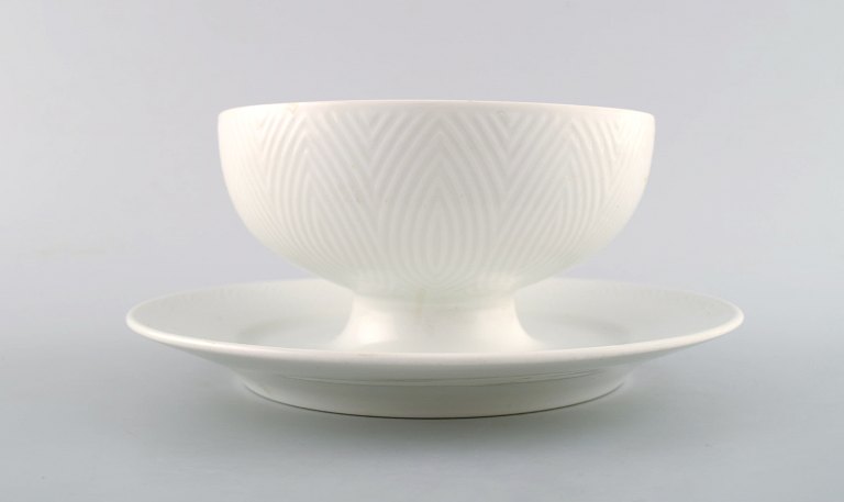 Royal Copenhagen Axel Salto service, White.Gravy boat.