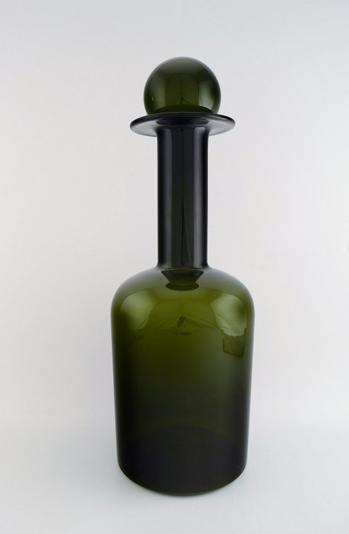 Holmegaard huge vase/bottle, Otto Brauer. Bottle green.