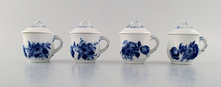 Royal Copenhagen Blue Flower braided, set of 4 cream cups.