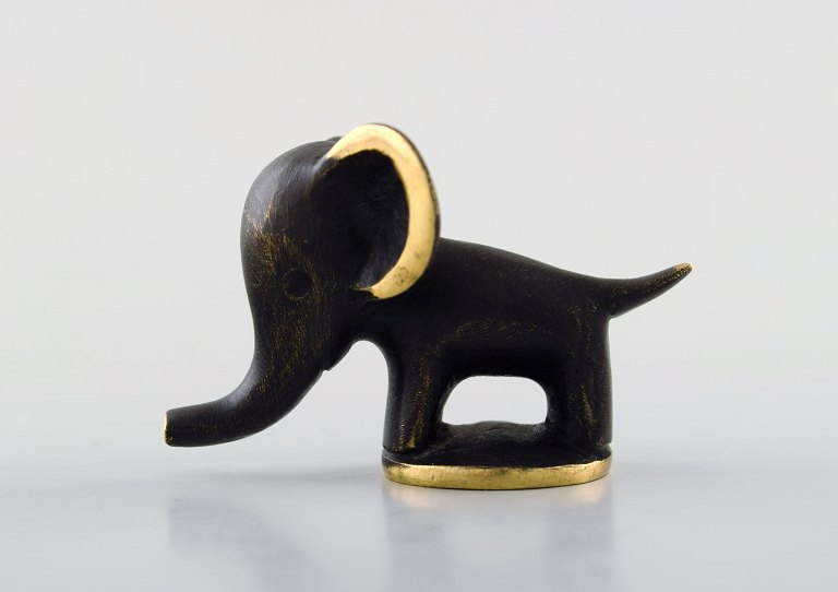 Walter Bosse, Austrian artist and designer (b. 1904, 1974) for Herta Baller. "Black gold line" elephant in bronze. 1950