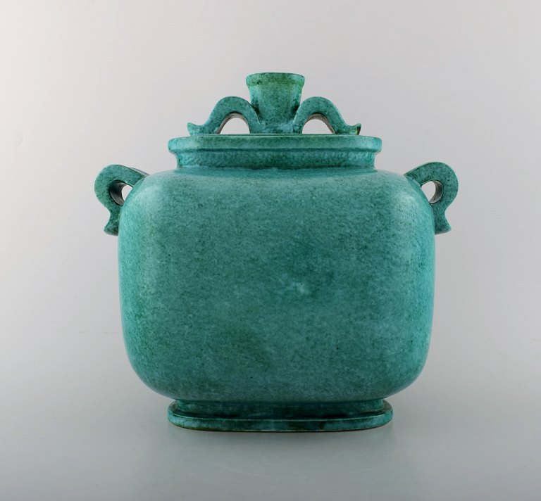 Wilhelm Kåge, Gustavsberg, stor Argenta art deco keramikvase.Sverige 1940´erne.