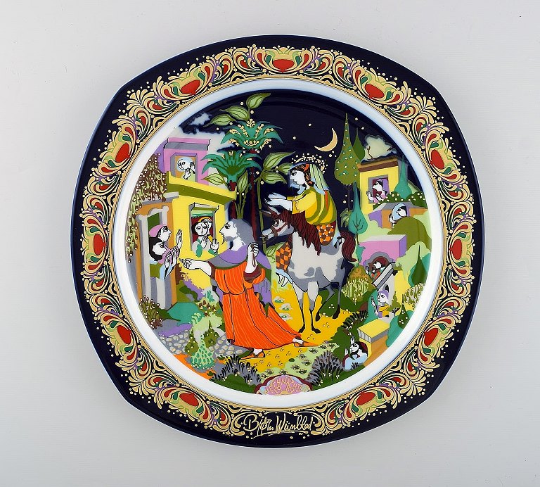 Bjørn Wiinblad for Rosenthal. Juleplatte i porcelæn fra 1989.