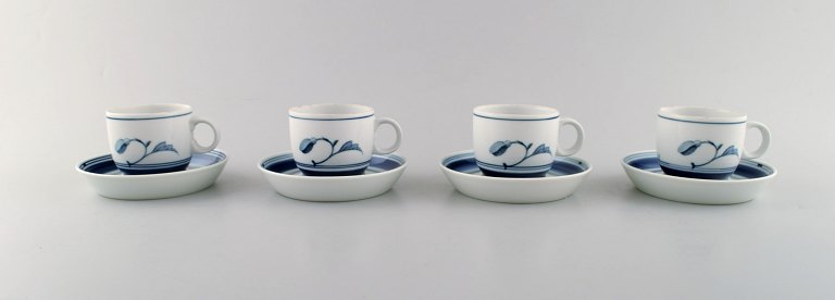 B&G, Bing & Grondahl. Corinth mocha cup in hand painted porcelain with saucer. Set of 4. Model number: 463.