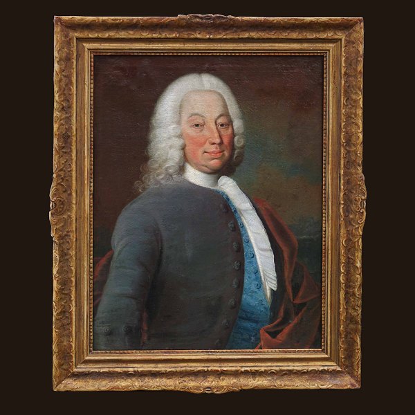 An 18th century portrait of judge Peter J. Rosted by Andreas Brünniche, 1704-69. Painted 1754. Signed. Visible size: 57x76cm. With frame: 77x96cm