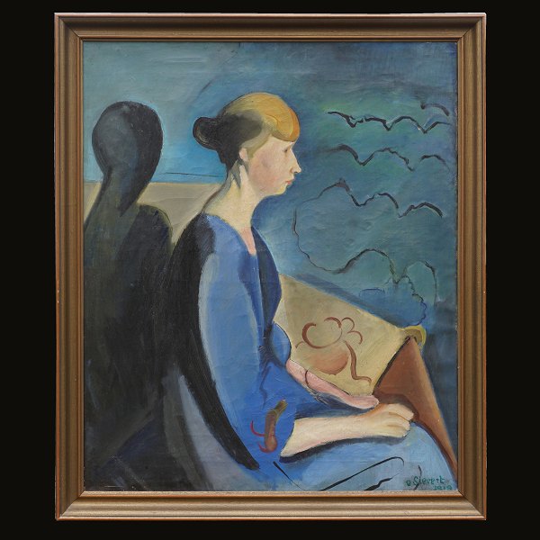 Otto Sievert, 1894-1940, oil on canvas. Signed and dated 1919. Visible size: 72x60cm. With frame: 80x68cm