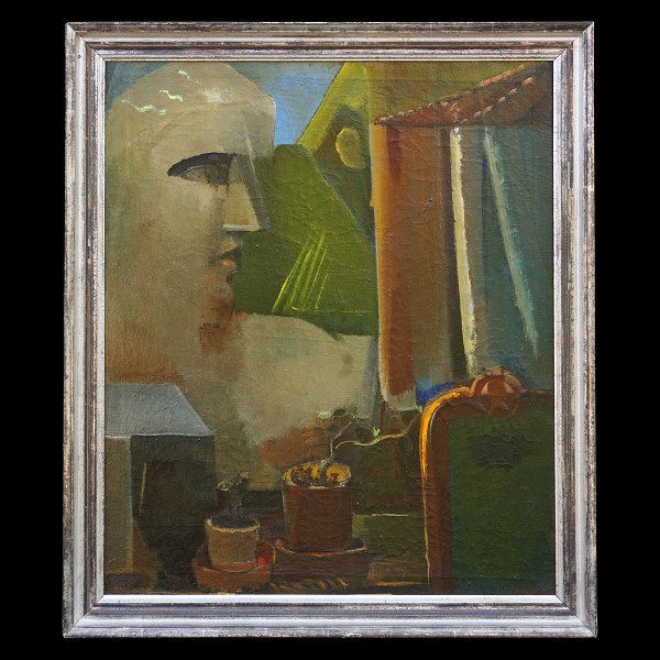 Ebba Carstensen, 1885-1967, oil on canvas. Stillife. Signed and dated 1934. Visible size: 78x65cm. With frame: 89x76cm