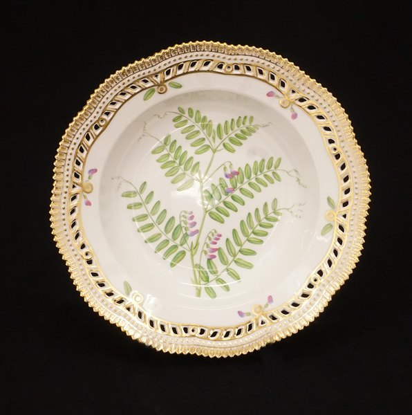 Stor dyb Flora Dancia tallerken#20/3547."Vicia cassulica L".D: 24cm