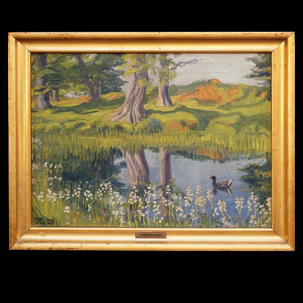 Johannes Larsen, 1867-1961, oil on canvas. Signed and dated 1929. Visible size: 47x61cm. With frame: 57x71cm