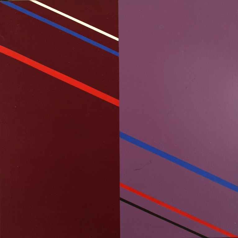 Lennart Kärrabo (1927-2007), Sverige. Olie på lærred. Abstrakt komposition. Dateret 1982.