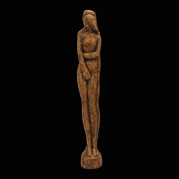 A large woodcut sculpture by Otto Pedersen, 1902-95, Odense, Denmark. Signed. H: 90cm