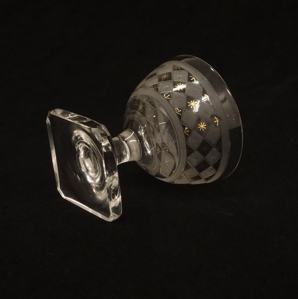 Sæt 10 mindre champagneskåle med delvist forgyldt harlekinmønster. Ca. år 1900. H: 9,5cm
