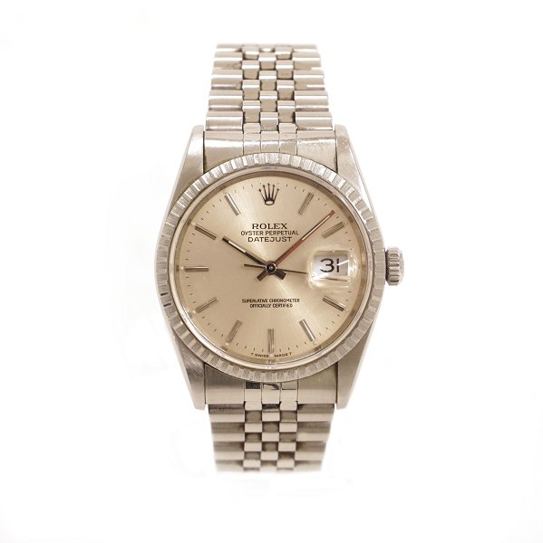 Rolex Oyster Perpetual Datejust, stål. Ref. 16220. Leveres med box og certifikat fra dansk forhandler fra 22. august 1995. D: 36mm