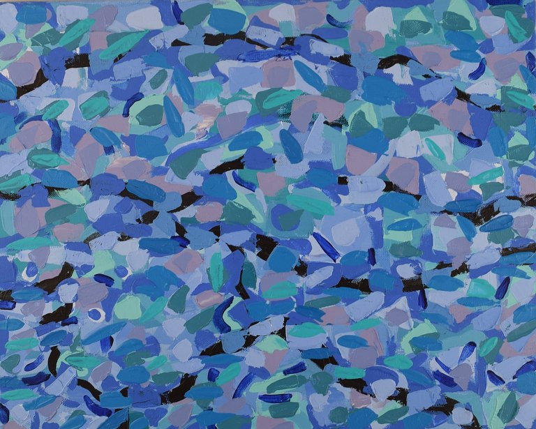 Ivy Lysdal, f 1937. Dansk keramiker og kunstmaler. Akryl på lærred. Abstrakt modernistisk maleri. Koloristisk palette. Dateret 2013.
