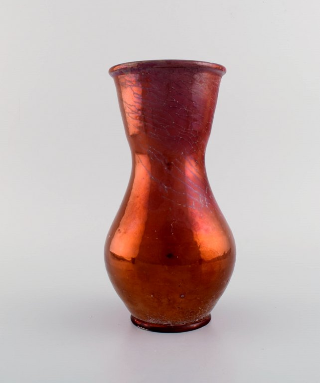 Karl Hansen Reistrup for Kähler. Antique vase in glazed ceramics. Beautiful luster glaze. 1890s.