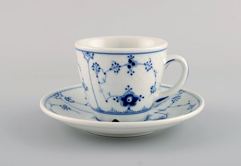 Bing & Grondahl Blue Fluted Hotel Coffee cup with saucer. Model number 744. 23 sets in stock.