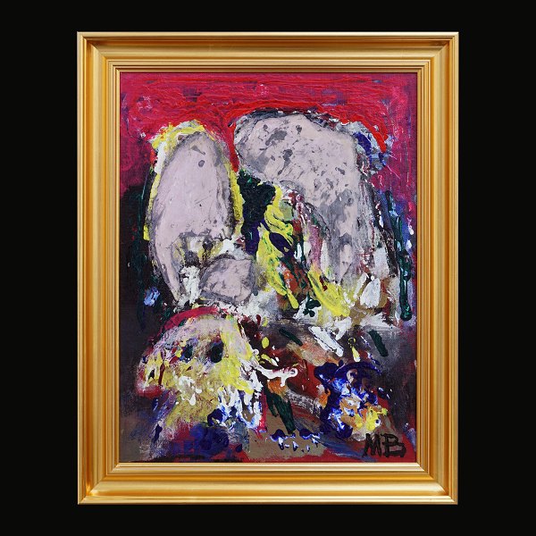 Mogens Balle,1921-88, acrylic paint on canvas. Signed. Visible size: 47x35cm. With frame: 57x45cm