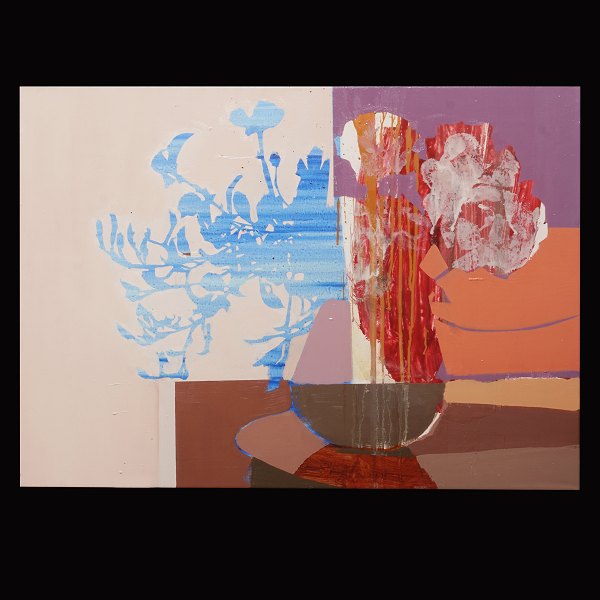 Lars Tygesen, f. 1979, olie på lærred. "Flowers". Signeret og dateret 2020. Mål: 81x111cm