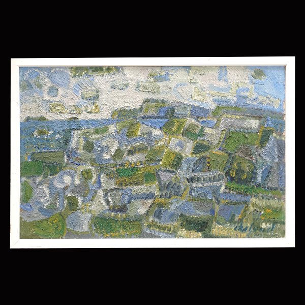 Poul Ekelund maleri. Poul Ekelund, 1921-76, olie på lærredLandskab. Signeret "Ekelund". Lysmål: 47x69cm. Med ramme: 52x74cm