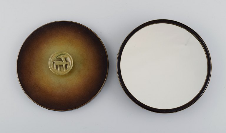 Hans Bergström for Ystad Brons. A pair of art deco hand mirrors in bronze. 1940s.