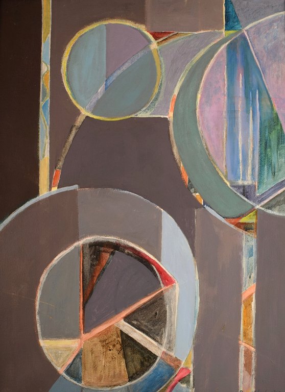 Bengt Nordquist (1917-2012), Sverige. Olie på lærred. Abstrakt komposition. 1960