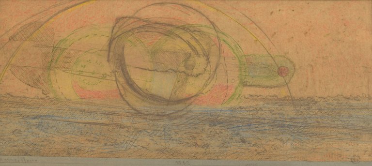 Ubekendt kunstner. Mixed media på papir. "La marseillaise". Dateret 1937.