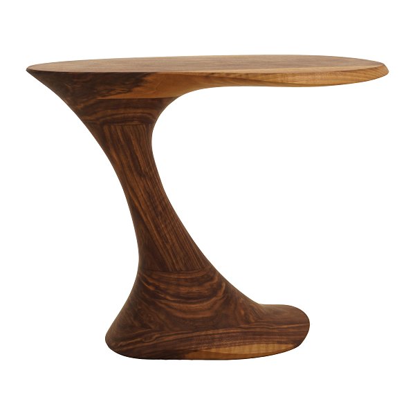 A Danish walnut sidetable. Made and signed by Morten Stenbæk. H: 50cm. Top: 63x42cm