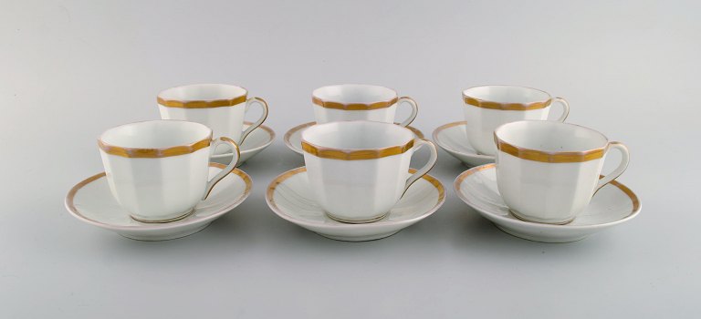 Six antique Bing & Grøndahl coffee cups with saucers. 1870s.