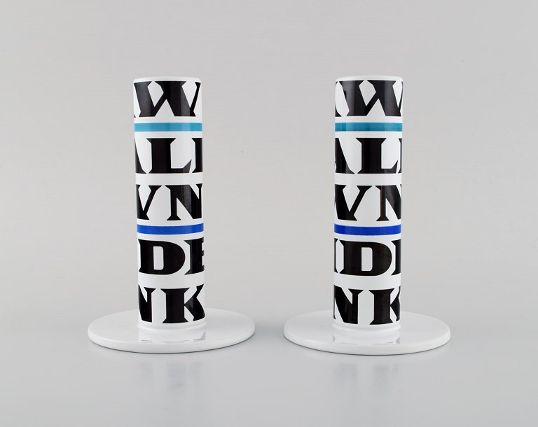 Anne Marie Trolle for Royal Copenhagen. A pair of rare Collage vases in faience. Late 20th century.